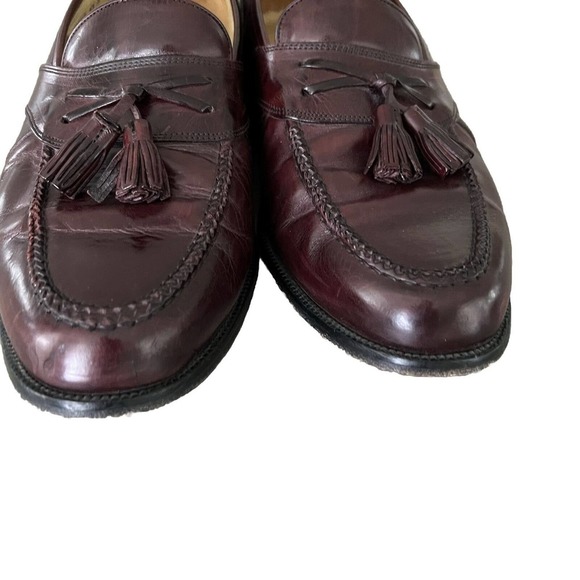JOHNSTON & MURPHY Made in Italy Cellini Leather Tassel Loafer Cordovan Size 11 - Picture 3 of 7